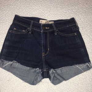 hollister dark wash denim shorts